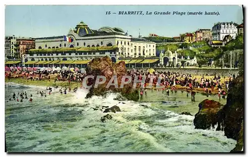 Ansichtskarte AK Biarritz La Grande Plage Maree haute