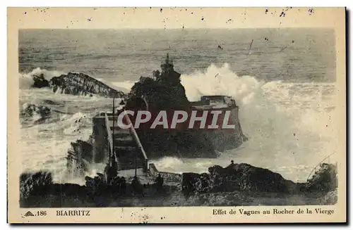 Cartes postales Biarritz Effet de Vagues Au Rocher De La Vierge