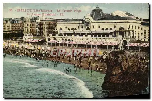 Cartes postales Biarritz La Grande Plage Le Casino Municipal