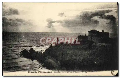 Cartes postales Biarritz Pittoresque Coucher du Soled Sur L ocean