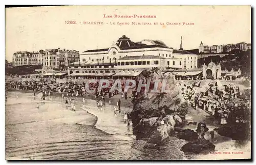 Cartes postales Biarritz Le Casino Municipal Et la Grande Plage