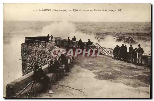 Ansichtskarte AK Biarritz Effet de Vague Au Rocher de la Vierge