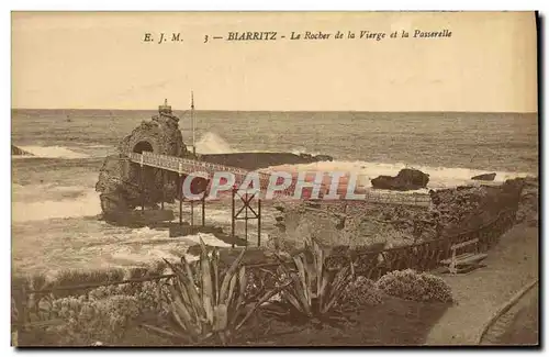 Cartes postales Biarritz La Rocher de la Vierge et La Passerelle