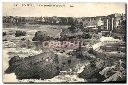 Cartes postales Biarritz Vue Generale de la Plage