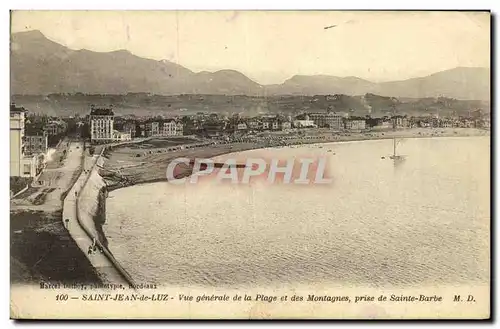 Ansichtskarte AK Saint Jean De Luz Vue Generale de la Plage Et Des Montagnes Prise de Sainte Barbe