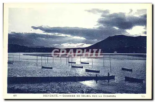 Cartes postales Hendaye Coucher De Soleil Sur La Bidassoa