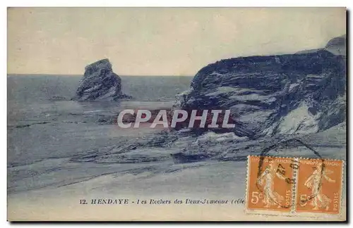 Ansichtskarte AK Hendaye Les Rochers des Deux Jumeaux