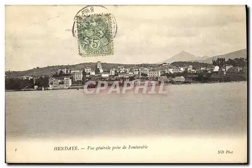 Ansichtskarte AK Hendaye Vue Generale Prise de Fontarabie