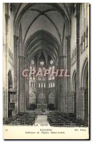 Ansichtskarte AK Bayonne Interieur de L eglise Saint Andre