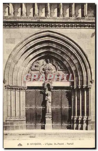 Cartes postales Bayonne Eglise Saint Andre Portail