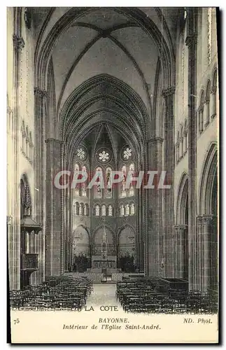 Ansichtskarte AK Bayonne Interieur de l Eglise Saint Andre