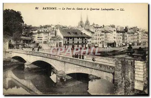 Cartes postales Bayonne Le Pont du Genie et Le Quartier Lachapaillet