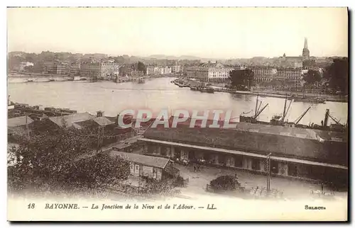 Cartes postales Bayonne Jonction de la Nive et de l Adour