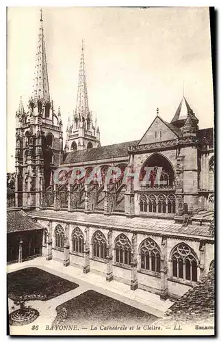 Cartes postales Bayonne La Cathedrale et Le Cloitre