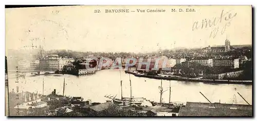 Ansichtskarte AK Bayonne Vue Generale Bateau