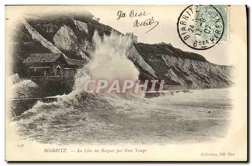 Cartes postales Biarritz La Cote des Basques Par Gros Temps