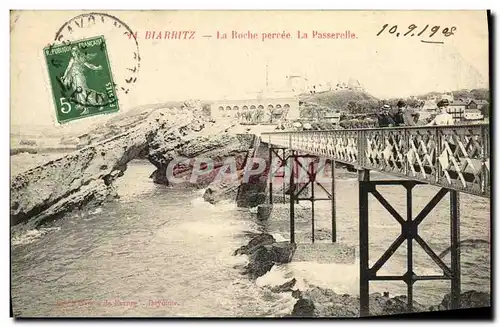 Cartes postales Biarritz La roche persee La passerelle