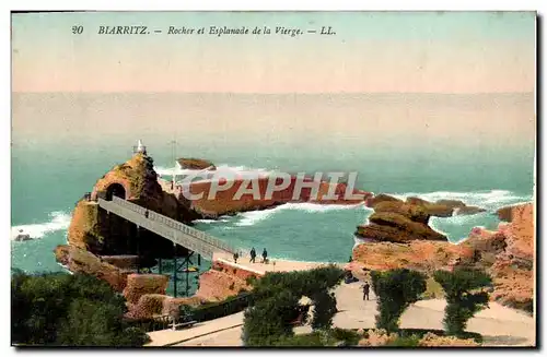 Ansichtskarte AK Biarritz Roche Et Esplanade de la Vierge