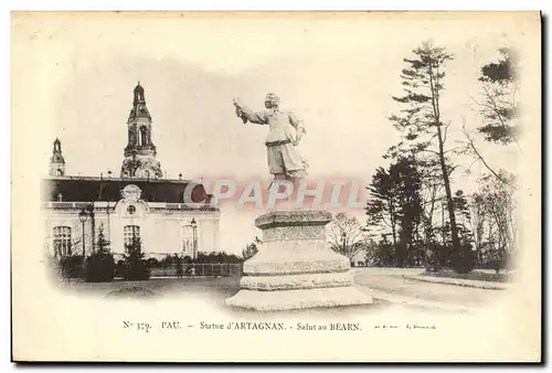 Ansichtskarte AK Pau Statue d Artagnan Salut Au Bearn