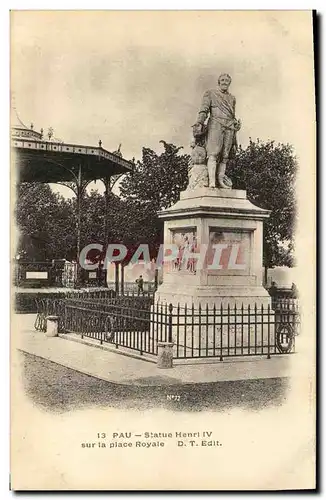 Ansichtskarte AK Pau Statue Henri IV Sur La Place Royale