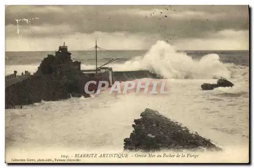 Cartes postales Biarritz Artistique Grosse Mer Au Rocher De La Vierge