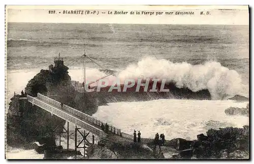 Ansichtskarte AK Biarritz La Rocher de la Vierge Par Mer Demontee