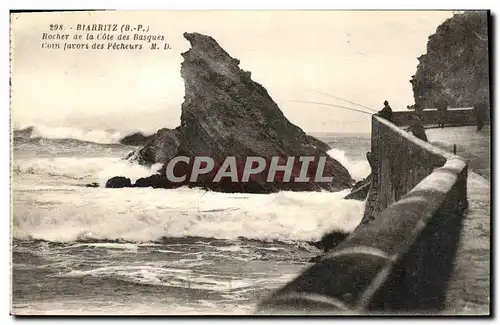 Cartes postales Biarritz Rocher de la cote des basques Coin favori des pecheurs