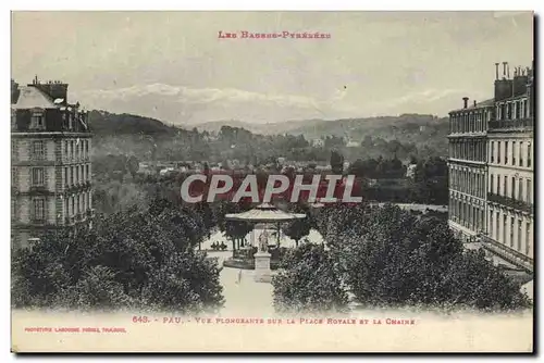 Cartes postales Pau Vue Plongeante sur la place Royale et la Chaine