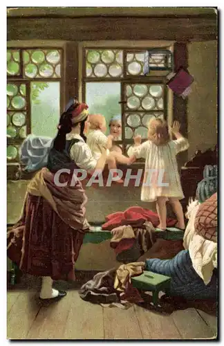 Cartes postales Femme Enfant Eduard Meyerheim Danzig