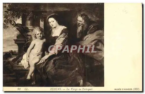 Cartes postales Rubens La Vierge Au Perroquet Musee d Anvers