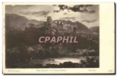 Cartes postales Heidelberg Das Schloss Im Mondschein