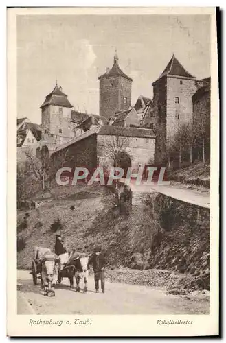 Ansichtskarte AK Rothenburg Laub Kobollzellertor Char a boeufs