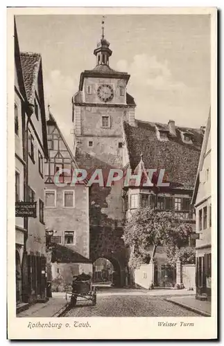 Cartes postales Rothenburg Laub Weisser Turm