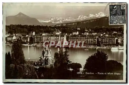 Cartes postales Geneve Rade et Mont Blanc