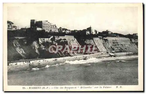 Cartes postales Biarritz Cote des Basques et Helianthe sur la Falaise