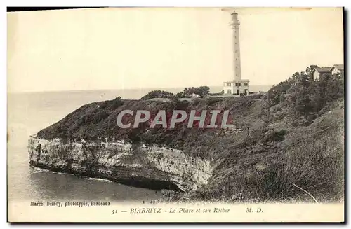 Ansichtskarte AK Biarritz Le Phare et Son Rocher