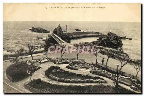 Ansichtskarte AK Biarritz Vue Generale du Rocher de la Vierge