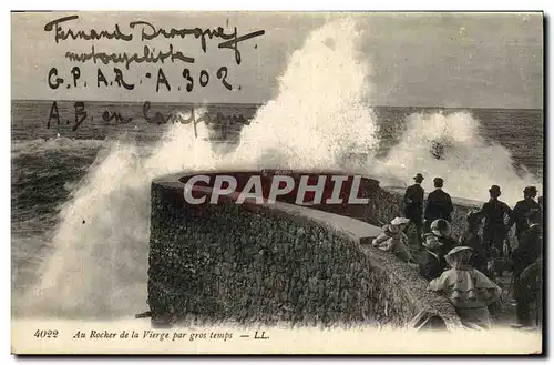 Cartes postales Biarritz Au Rocher de la Vierge par gros temps