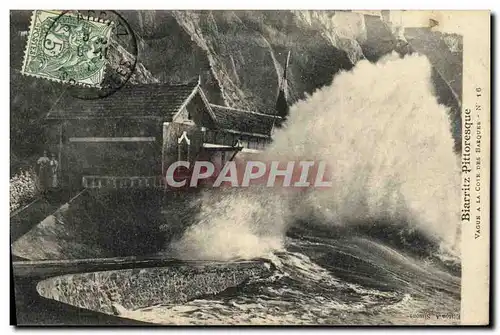 Ansichtskarte AK Biarritz Vague a la Cote Des Basques