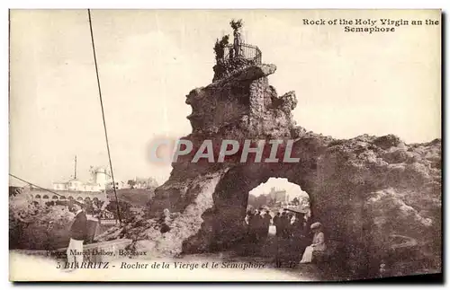 Ansichtskarte AK Biarritz Rochers de la Vierge et le Semaphore