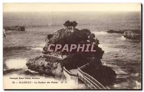 Ansichtskarte AK Biarritz Le Rocher du Basta