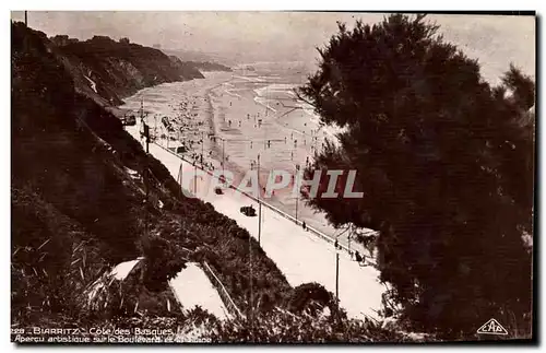 Cartes postales Biarritz Cote des Basques Apercu artistique sur le boulevard de la plage