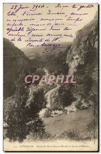 Cartes postales Auvergne Route du Mont Dore a Murols et Gorge du Surain