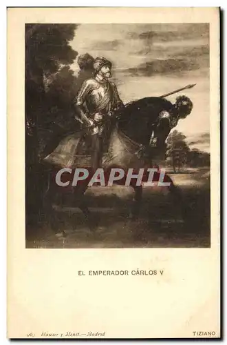 Cartes postales El Emperador Carlos V Tiziano Madrid