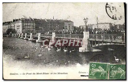 Ansichtskarte AK Geneve Le Pont Du Mont Blanc Et Les Mouettes