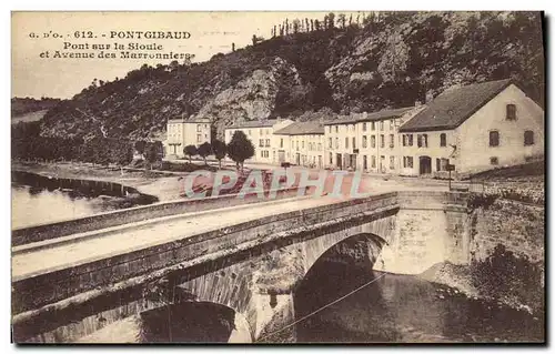 Cartes postales Pontgibaud Pont Sur La Sioule et avenue des Marronirs