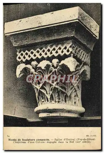 Cartes postales Musee de Sculpture Compare Eglise D Orcival Chapiteau d une colonne engagee dans la nef