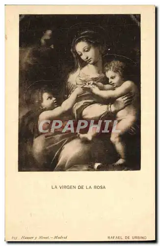 Cartes postales La Virgen De La Rosa Rafael de Urbino