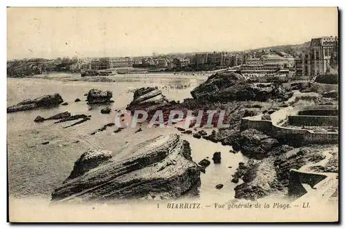 Cartes postales Biarritz Vue Generale De La Plage