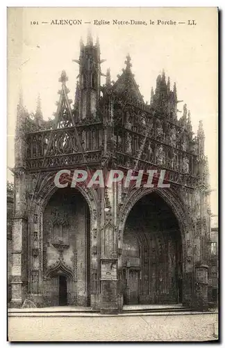 Cartes postales Alencon Eglise Notre Dame Le Porche